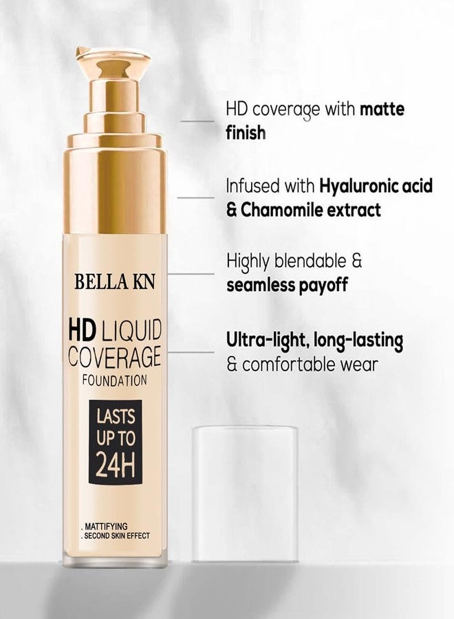 Adbeni Imported HD Liquid Coverage Foundation | Waterproof, Mattifying Effect, Lasts Up to 24 Hours | Flawless Finish & Long-Lasting Wear - Image 4