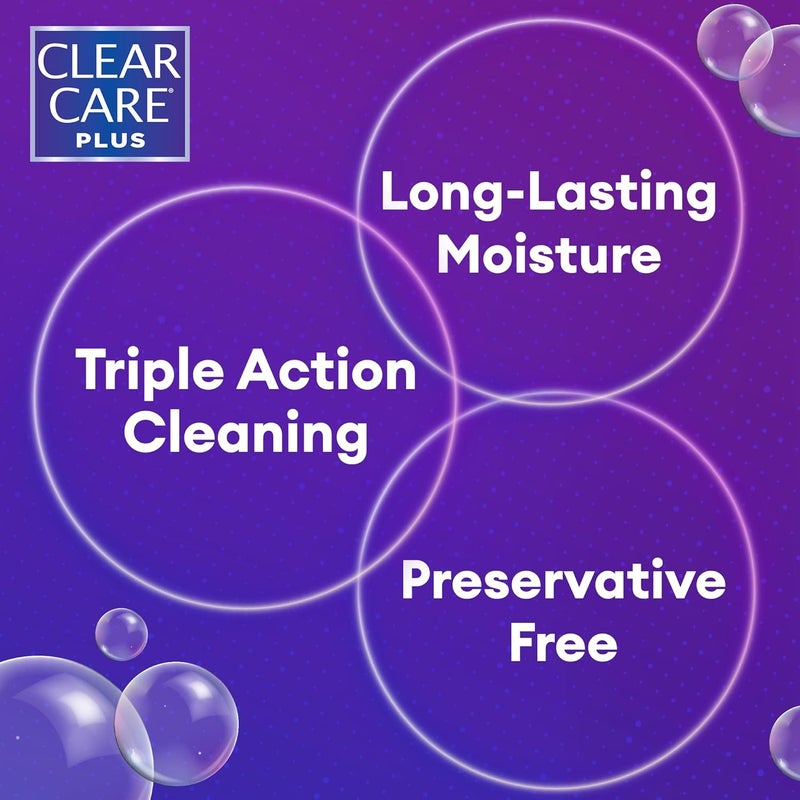 Clear Care محلول تنظيف وتعقيم كلير كير بلس مع علبة عدسات حزمة مزدوجة 12 أونصة لكل منها - Image 3