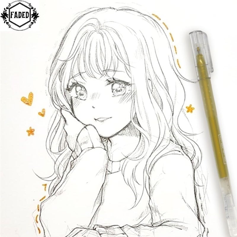 Faded Golden Gel Pen Set with Fine Tips | Great for Drawing on Black Paper, Detailed Artwork, Rock Painting, Scrapbooking, and Coloring Projects | Smooth Flowing Metallic Ink (Pack of 6) - Image 3