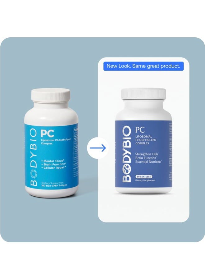 BodyBio Phosphatidylcholine 60 Softgels - Nootropic Booster for Brain Health - Mental Clarity for Focus and Memory - Neuroprotection for Healthy Aging - Image 5