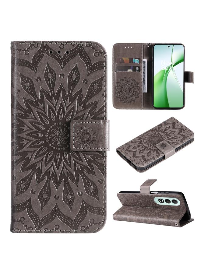 اس-توب جراب هاتف OnePlus Nord CE4 من الجلد المنقوش بنقشة عباد الشمس - Image 1