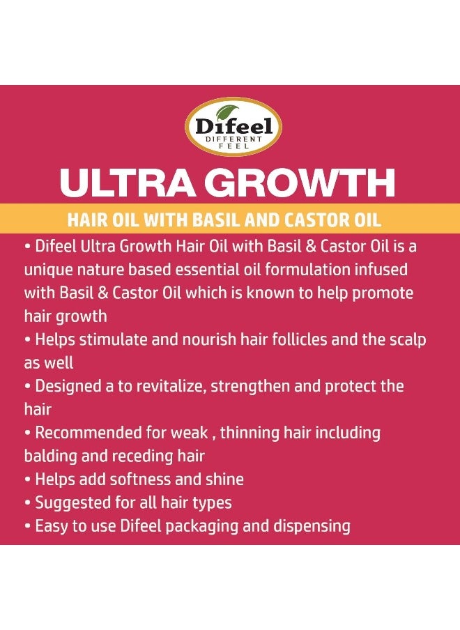 difeel - Difeel Ultra Growth Hair Growth Oil, 98% Natural Origin, Basil & Castor Oil - Image 1
