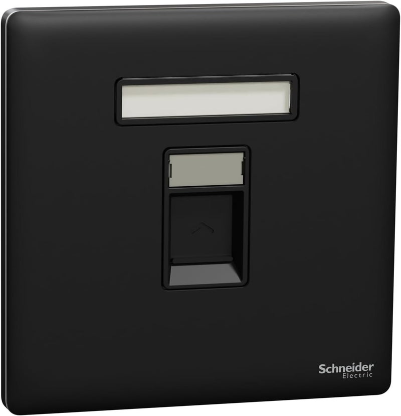 Schneider Electric Unica RJ45 Central Plate - Jet Black - Image 1