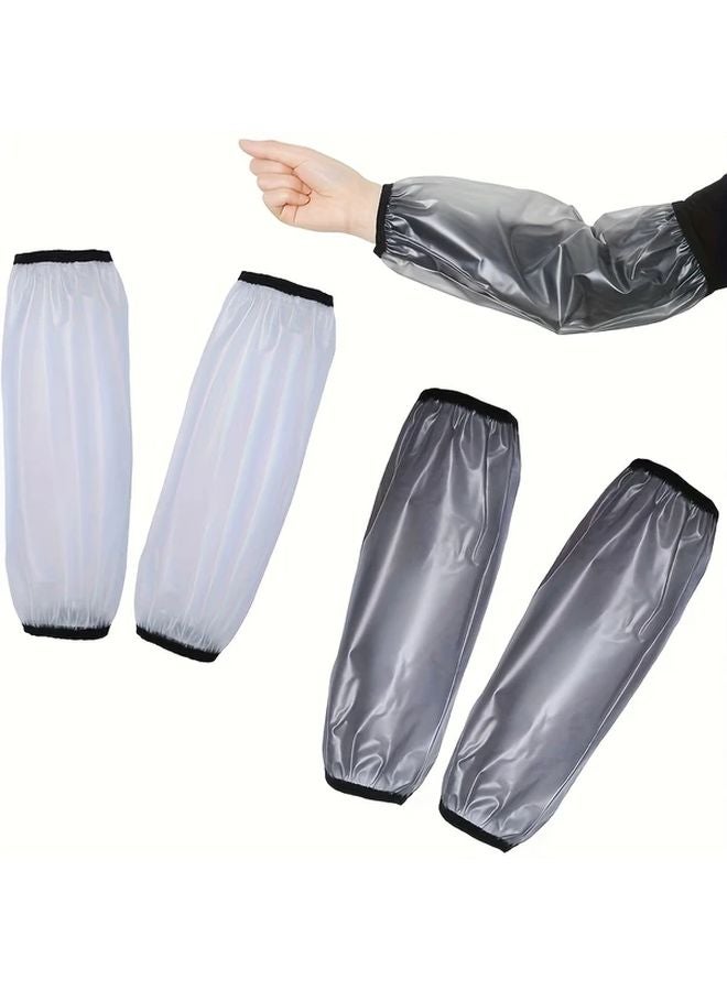 Black PVC Sleeve Covers Elastic Fit for Kitchen Office Outdoor Use Durable - Image 2