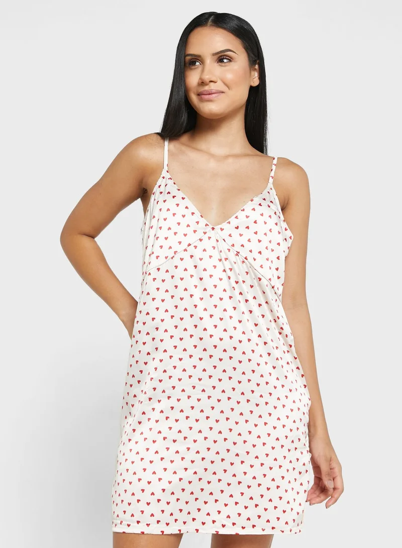 MONKI Printed Strappy Cami Night Dress