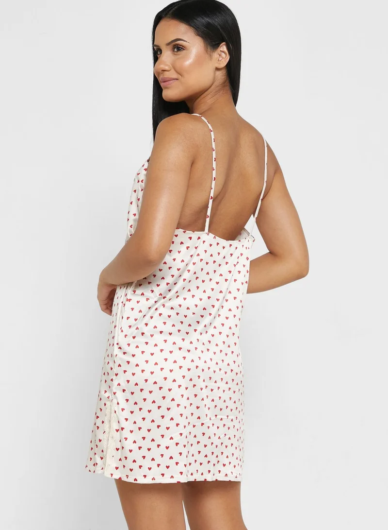 MONKI Printed Strappy Cami Night Dress