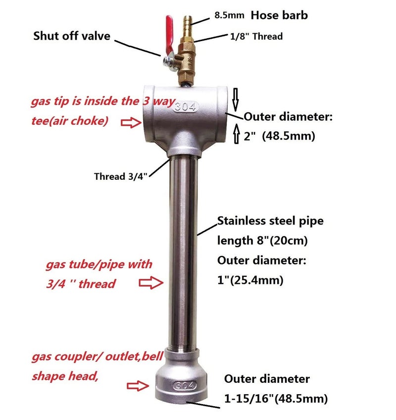 LSMIITTH Propane Gas Forge Burner Blacksmith Blade Make Gas Furnace GAS BURNER Propane Forge Furnace Foundry Raku Kiln Blacksmith Farrier Knife - Image 2