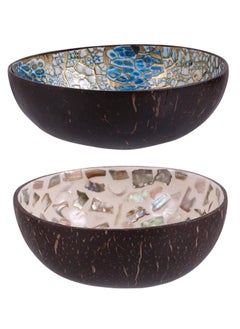 Y&D Coconut Bowls, Natural, Hand-Crafted, Vegan-Friendly, Salad, Smoothie or Buddha Bowl and Kitchen Utensils - Practical Snack Bowls (2 Pcs)  - Image 1