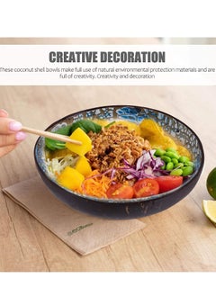 Y&D Coconut Bowls, Natural, Hand-Crafted, Vegan-Friendly, Salad, Smoothie or Buddha Bowl and Kitchen Utensils - Practical Snack Bowls (2 Pcs)  - Image 4
