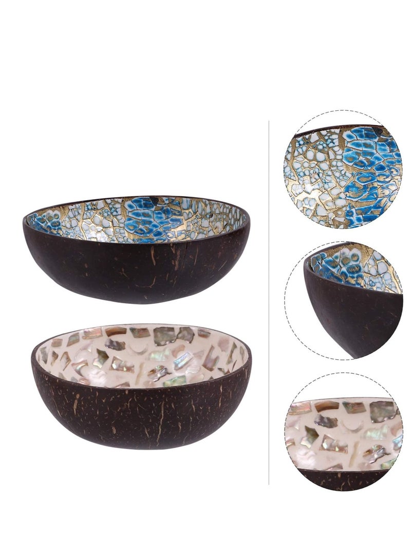 Y&D Coconut Bowls, Natural, Hand-Crafted, Vegan-Friendly, Salad, Smoothie or Buddha Bowl and Kitchen Utensils - Practical Snack Bowls (2 Pcs) - Image 3