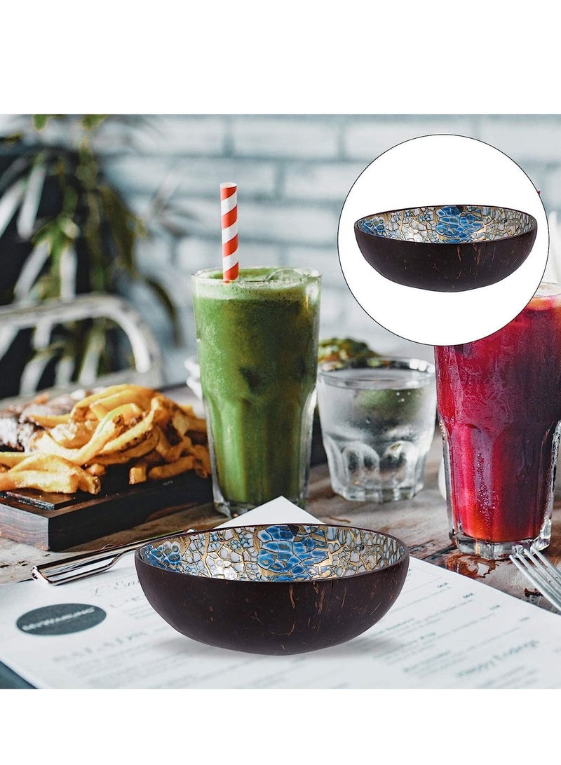 Y&D Coconut Bowls, Natural, Hand-Crafted, Vegan-Friendly, Salad, Smoothie or Buddha Bowl and Kitchen Utensils - Practical Snack Bowls (2 Pcs) - Image 2