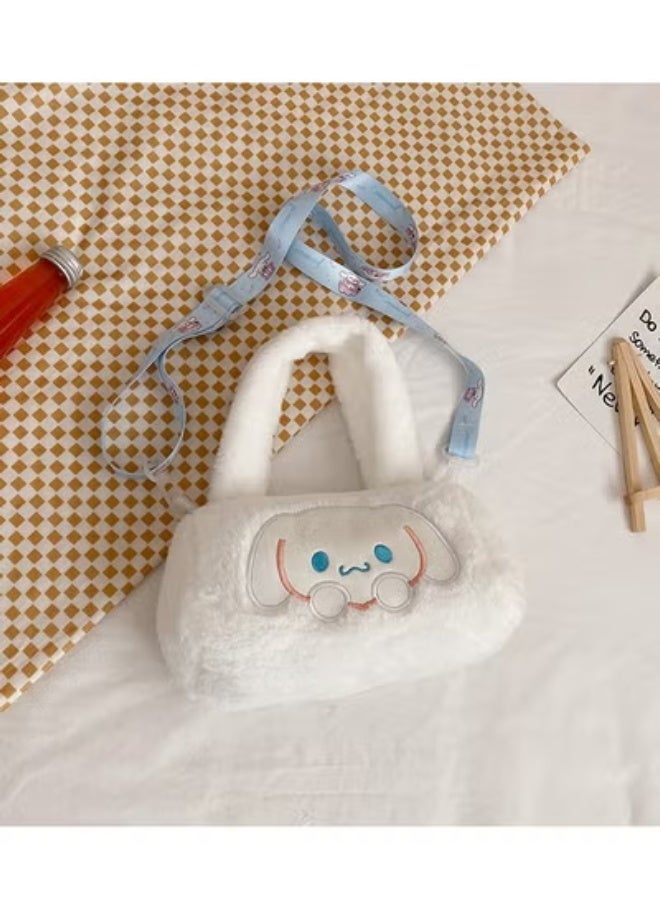 Sanrio Cute Cartoon Plush Toy Shoulder Crossbody Bag Rectangular Hand Bag Girls Children Backpack Claw Machine