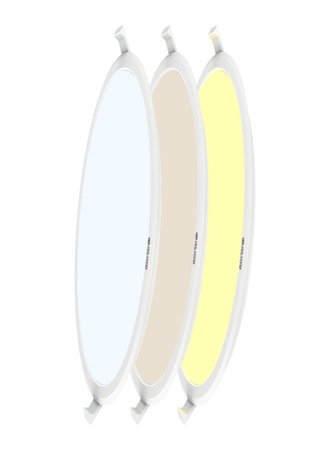 Polycab 8W Scintillate 3-in-1 Color Changing LED Panel Light, Round (cut out - 86 mm) - Image 1