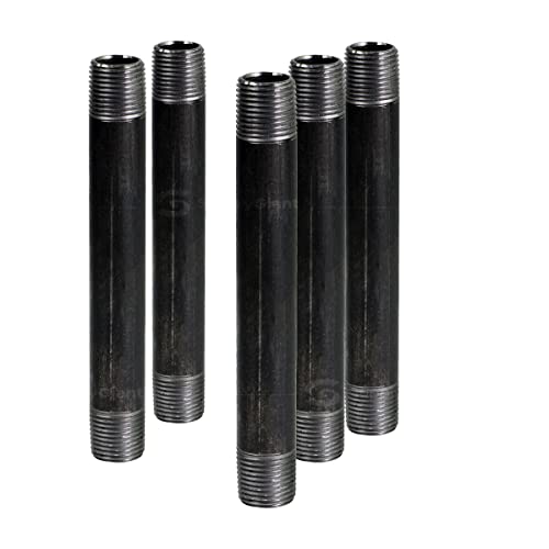 SUPPLYGIANT أنبوب الحلمة Everflow NPBL3812-5 أسود، 3/8" × 12" - Image 3