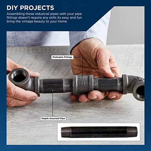 SUPPLYGIANT أنبوب الحلمة Everflow NPBL3812-5 أسود، 3/8" × 12" - Image 5