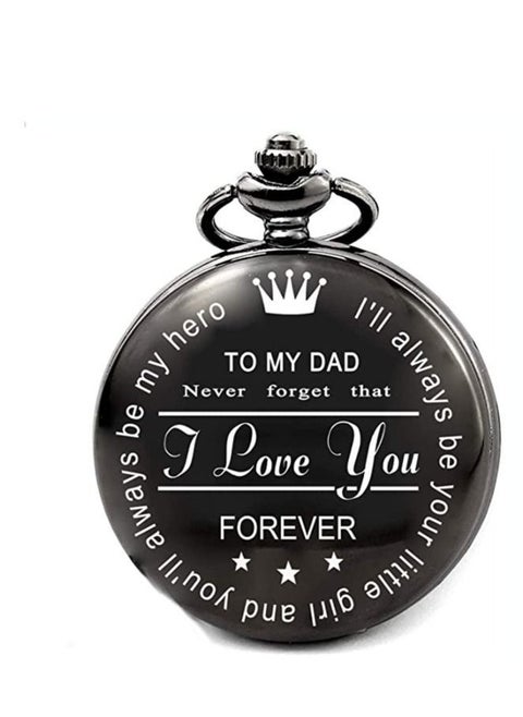 Pocket Watch, 1pc Best Wedding Gift Ideas, Birthday Father's Day Watches, Black Watch Carved Pendant Quartz