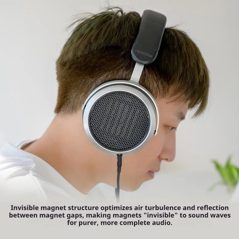 Hifiman HE400se Invisible Magnet Full-Size Open-Back Planar Magnetic Wired Hi-Fi Headphones, 3.5mm - Image 3