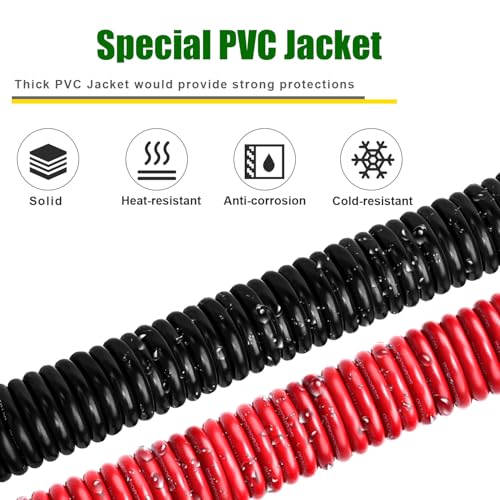 Kimbluth 6 Gauge Battery Cable Copper Wire, 10FT Red+10FT Black 6 AWG Welding Cable Standard USA OFC Wire for Automotive, Battery, Solar, Marine and Generator - Image 3