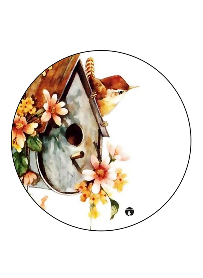 Bird House Printed Mouse Pad  Round  Multicolour