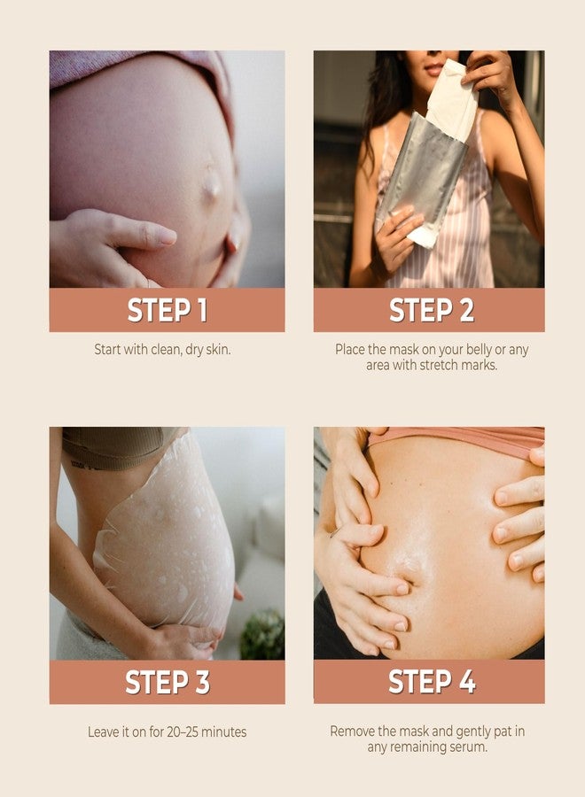 Ageonix Belly Bliss Stretch Mark Removal Mask | Rosehip Oil Belly Sheet Mask for Pregnancy & Postpartum, Hydrating Skin Treatment with Soothing Stretch Mark Oil for Smooth, Nourished, Even Toned Skin - Image 4