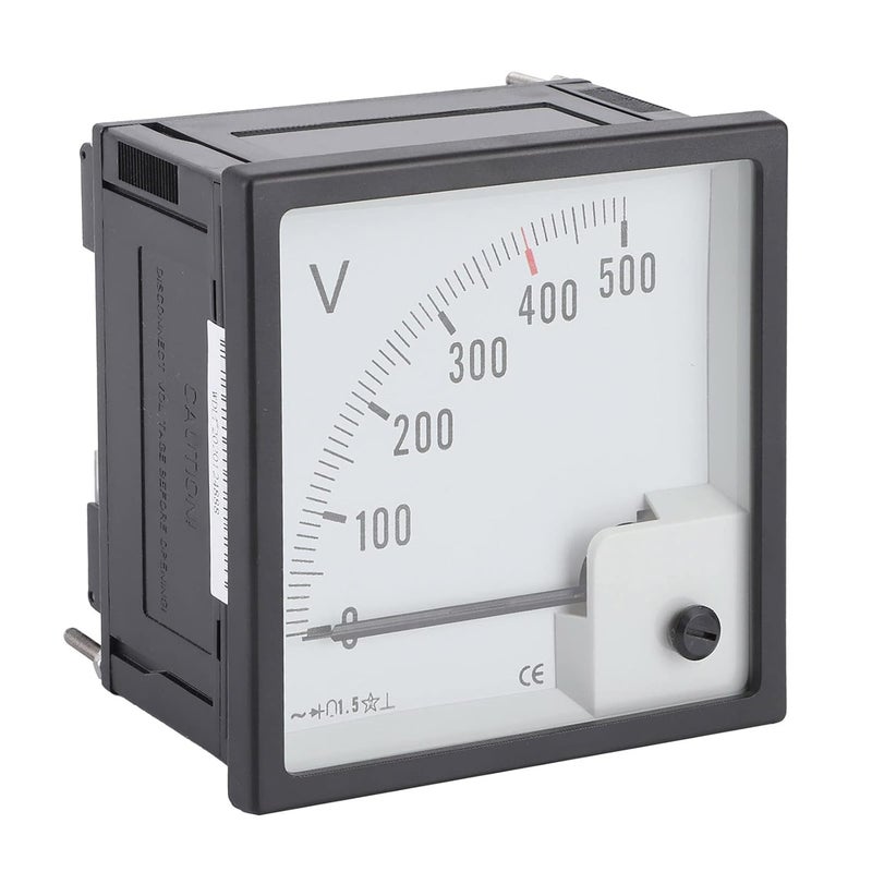 Right Angle Voltmeter Gauge, AC 0-500V Volts Meter, White Dial, Pointer Instrument - High Accuracy Class 1.5, Easy Reading, Ideal for Boat Cabin Dash - Image 2