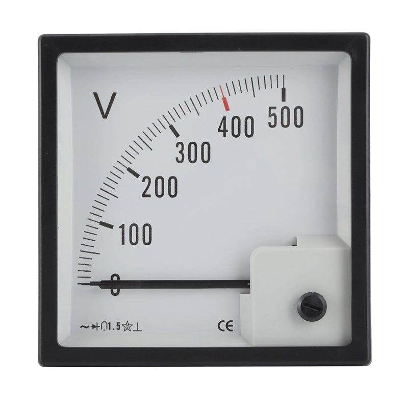 Right Angle Voltmeter Gauge, AC 0-500V Volts Meter, White Dial, Pointer Instrument - High Accuracy Class 1.5, Easy Reading, Ideal for Boat Cabin Dash - Image 5