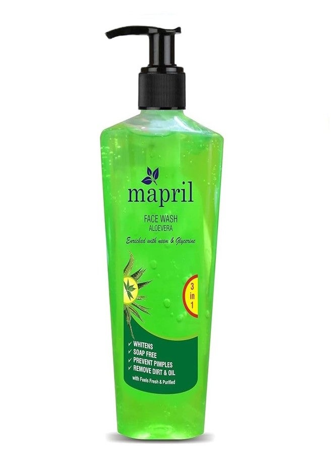 Mapril غسول الوجه مابريل بخلاصة النيم والصبار والجلسرين لتنقية البشرة ومنع ظهور البثور، ومنح البشرة مظهرًا خاليًا من الزيوت، وجعلها ناعمة - 250 مل - Image 1