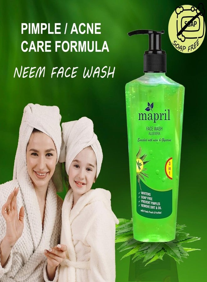 Mapril غسول الوجه مابريل بخلاصة النيم والصبار والجلسرين لتنقية البشرة ومنع ظهور البثور، ومنح البشرة مظهرًا خاليًا من الزيوت، وجعلها ناعمة - 250 مل - Image 4