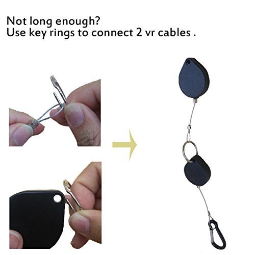 Orzero (6 Sets) Orzero VR Cable Management Compatible for Quest 3S/Quest 3/Quest 2/Quest/Rift S/Valve Index/HTC Vive/Sony PlayStation or Other Wired PCVR Games Retractable with Lanyards and Adhesive Hooks - Image 3