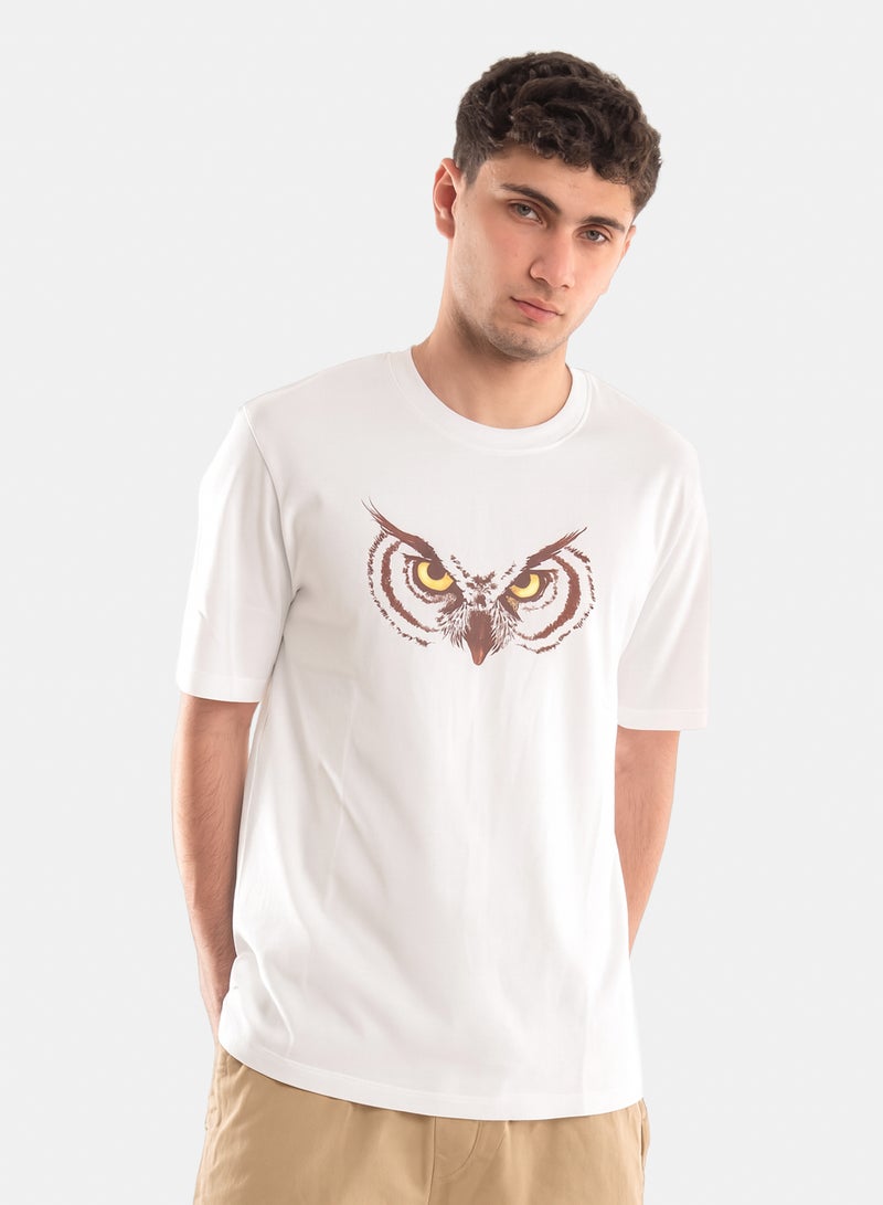 OWL T-shirt 'Owl eyes' White - Image 1
