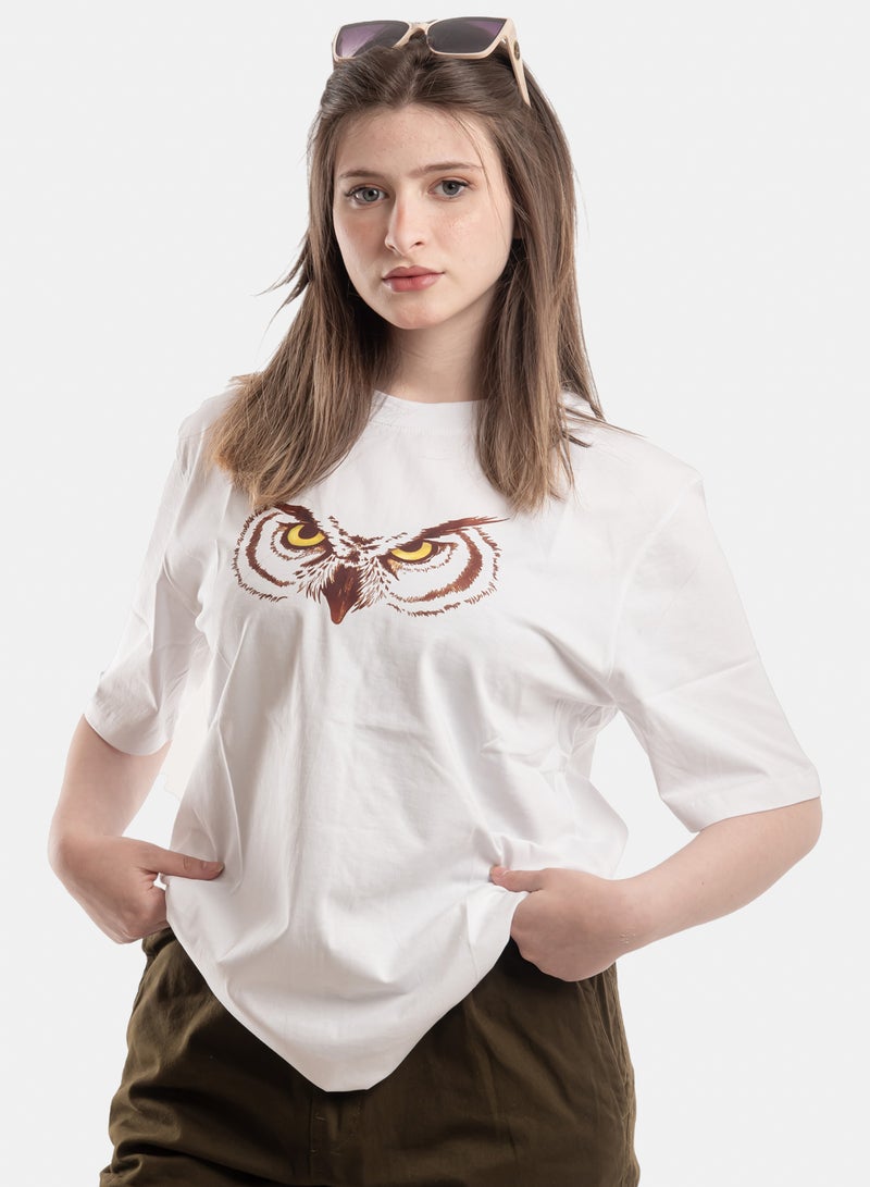 OWL T-shirt 'Owl eyes' White - Image 2