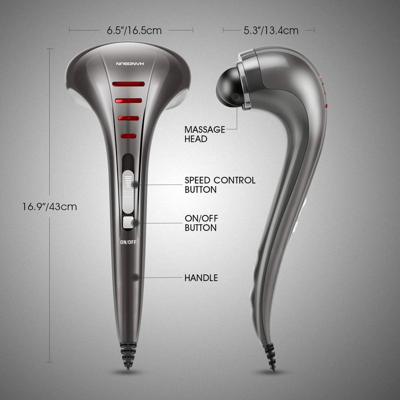 Hangsun Handheld Neck Back Massager for Pain Relief Deep Tissue, Electric Double Head Percussion Massage MG460 for Shoulder, Leg, Foot, Muscles, Full Body, Corded, 3.3 lb - Image 5