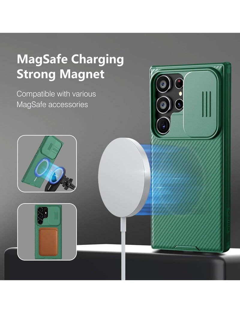 ELTRAZONE Samsung Galaxy S24 Ultra Case with Camera Cover, [Compatible with MagSafe][Military Grade Protection] Slim Shockproof Bumper Magnetic Phone Case for Galaxy S24 Ultra Case 6.8'' Green - Image 3