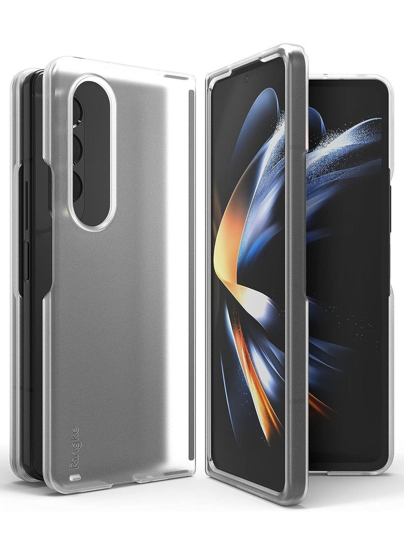 Raxoom Slim Case Compatible with Samsung Galaxy Z Fold 4, Anti-Fingerprint Translucent Hard Thin Premium PC Lightweight Protective Phone Cover for Z Fold4 5G (2022) - Matte Clear  - Image 1