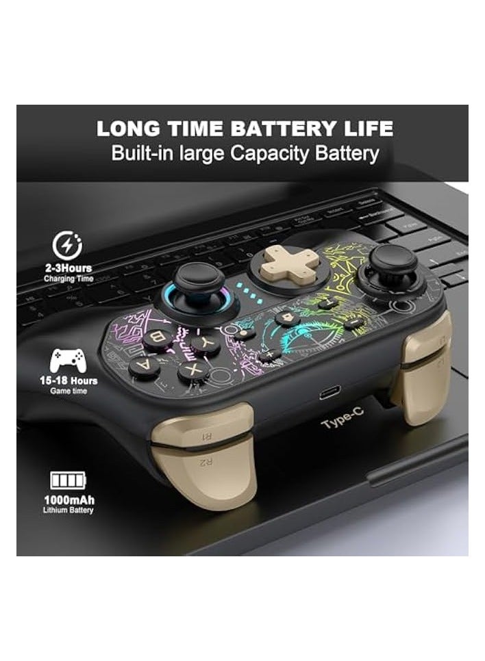 PROMASS Switch Controller Compatible with Switch/Lite/OLED Controller, Switch Pro Controller With RGB Mode, - Image 3