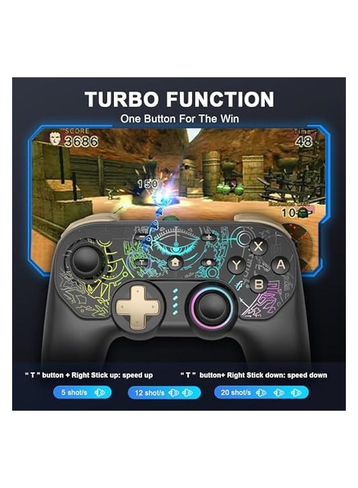 PROMASS Switch Controller Compatible with Switch/Lite/OLED Controller, Switch Pro Controller With RGB Mode, - Image 4