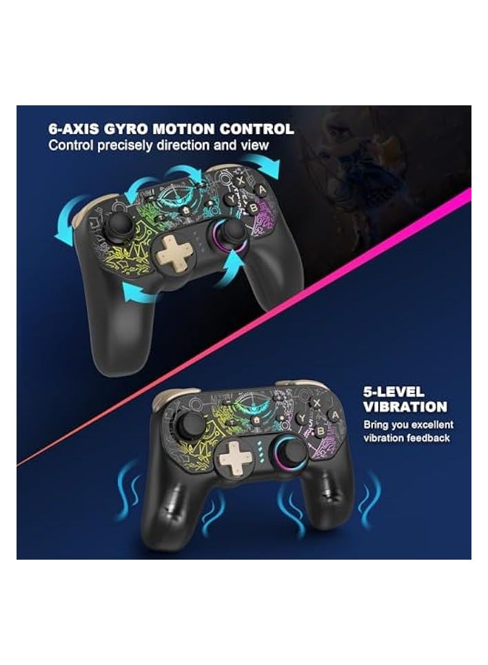 PROMASS Switch Controller Compatible with Switch/Lite/OLED Controller, Switch Pro Controller With RGB Mode, - Image 5