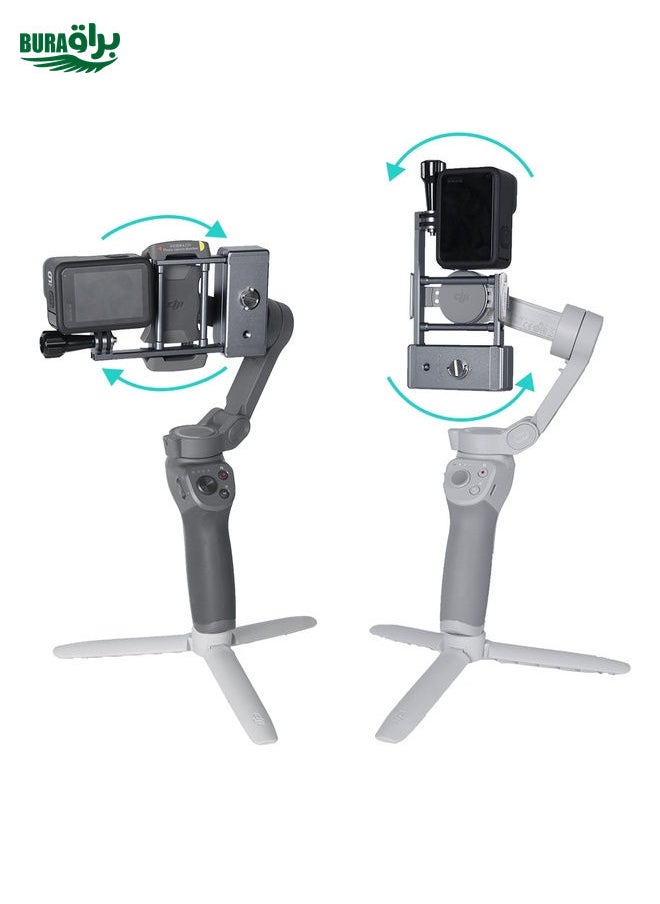 BURAQ - Sunnylife OM4-Q9417 Aluminum Alloy Mount Plate Adapter Action Camera Clamp Adapter Clip for DJI OSMO Action / GoPro HERO9 Black /8 Black, DJI Osmo Mobile 3 / OM4 Gimbal - Image 1