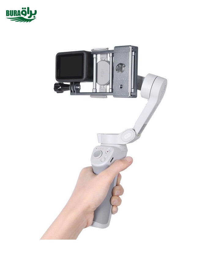 BURAQ - Sunnylife OM4-Q9417 Aluminum Alloy Mount Plate Adapter Action Camera Clamp Adapter Clip for DJI OSMO Action / GoPro HERO9 Black /8 Black, DJI Osmo Mobile 3 / OM4 Gimbal - Image 1