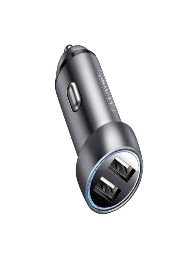 شاحن سيارة مزدوج USB بقوة 10 واط - شحن سريع مع شاشة عرض الجهد وحماية من الحرارة الزائدة (مطابق لمواصفات SASO ومناسب للصحراء) - Image 1