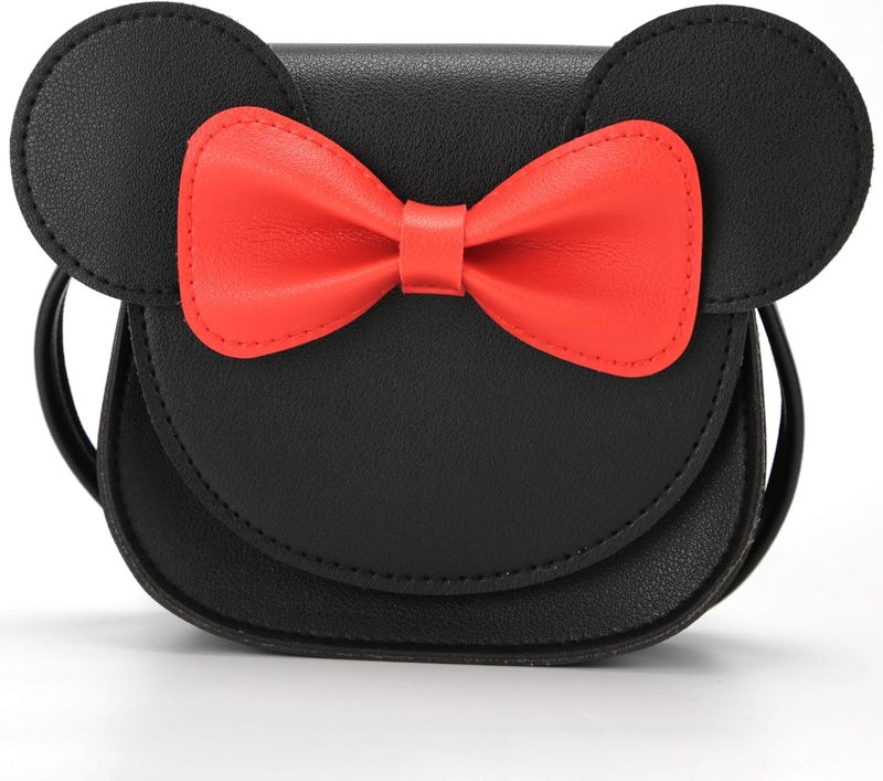 QiMing Little Mouse Ear Bow Crossbody Purse,PU Shoulder Handbag for Kids Girls Toddlers - Image 1