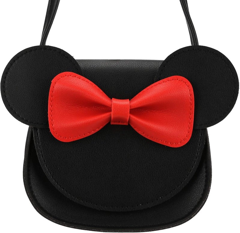 QiMing Little Mouse Ear Bow Crossbody Purse,PU Shoulder Handbag for Kids Girls Toddlers - Image 5