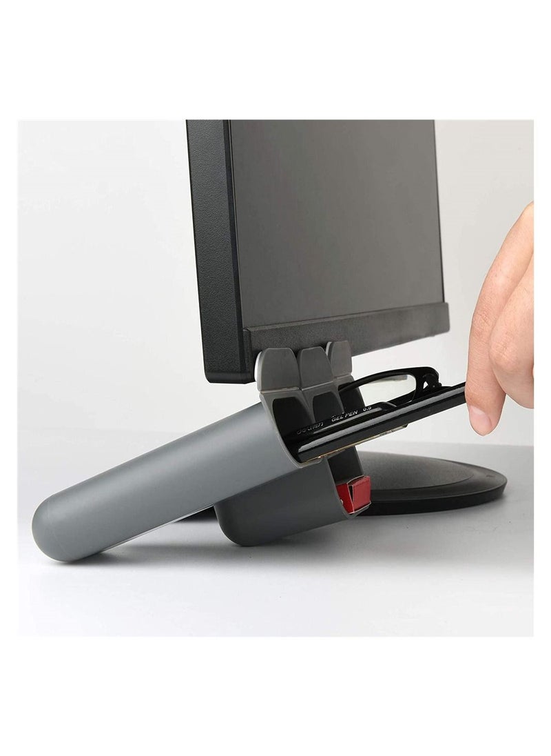 Y&D - Creative DIY Screen Pen Holder, Self Adhesive Pencil Holder for Desk, Organizer Desk Under Computer Monitor and Container, 3 Pack Paste Case - Image 1