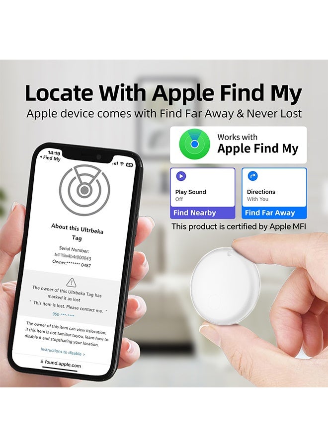 DAREU 2-Pack Smart Bluetooth Tracker for Apple Devices – Works with Apple Find My & Siri – Replaceable Battery, Splash-Resistant Item Locator for Keys, Wallets, Bags, and Luggage - Image 5