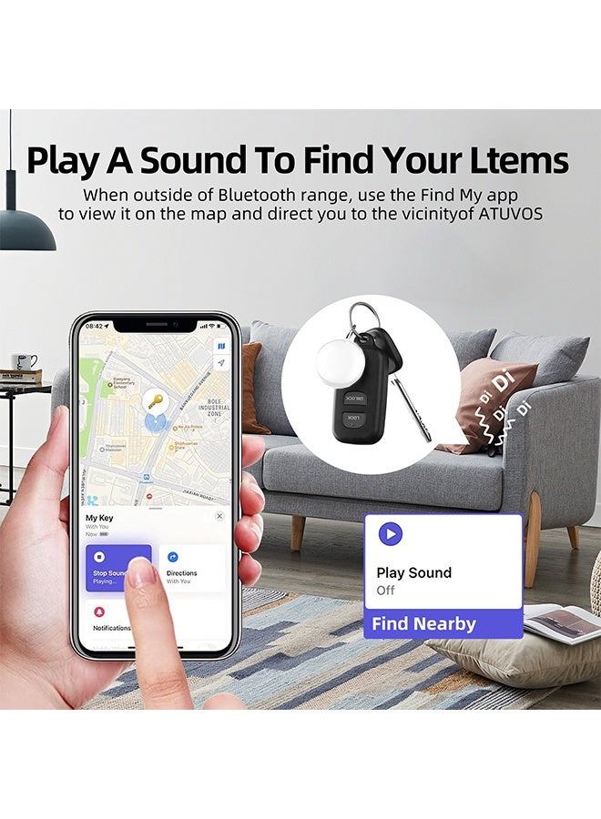 DAREU 2-Pack Smart Bluetooth Tracker for Apple Devices – Works with Apple Find My & Siri – Replaceable Battery, Splash-Resistant Item Locator for Keys, Wallets, Bags, and Luggage - Image 4