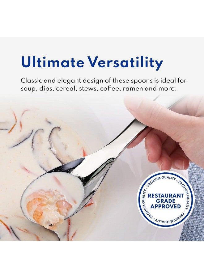 Amzgear Soup Spoons Set of 6 | Soup Spoon Stainless Steel | Chinese Soup Spoon | Asian Soup Spoons, Ramen Spoons for Soup Cereals, Steel Soup Spoon Set for Home and Kitchen, Tableware Dining, 6 pcs - Image 3
