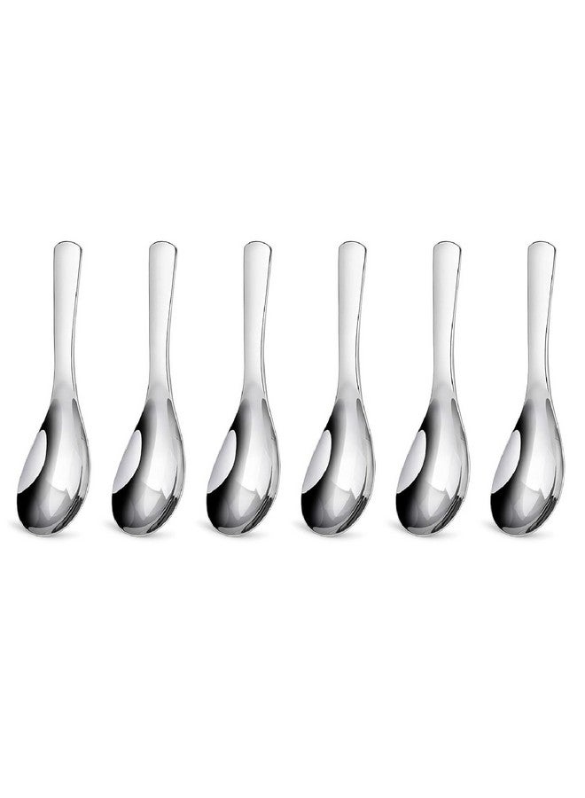 Amzgear Soup Spoons Set of 6 | Soup Spoon Stainless Steel | Chinese Soup Spoon | Asian Soup Spoons, Ramen Spoons for Soup Cereals, Steel Soup Spoon Set for Home and Kitchen, Tableware Dining, 6 pcs - Image 2