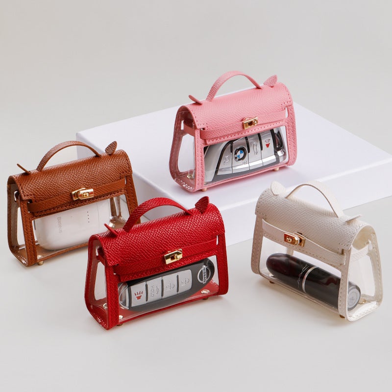 Mini Cute Aipods Headphone Bag Protective Cover Universal Internet Celebrous Transparent Platinum Bag Creative Car Key Storage Bag - Image 4
