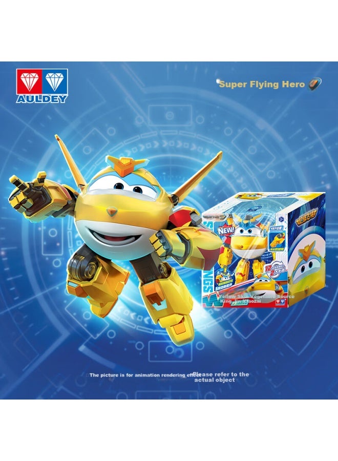 Auldey Super Wings Children's Toy Big Transforming Robot With Voice, Light And Super Equipment Gold Boy Birthday Gift - Image 1