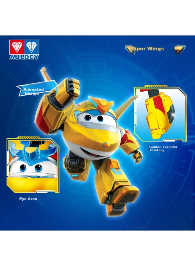 Auldey Super Wings Children's Toy Big Transforming Robot With Voice, Light And Super Equipment Gold Boy Birthday Gift - Image 4
